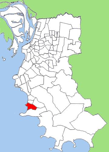 Localização do Bairro Serraria no mapa de Porto Alegre